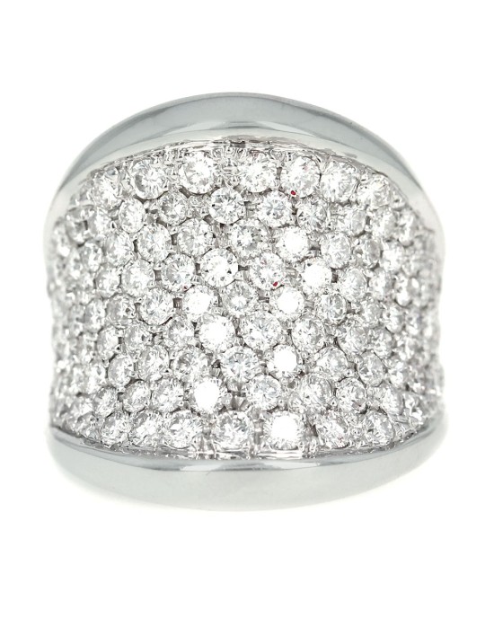 Diamond Pave Concave Wide Band Ring